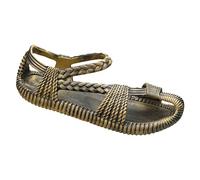 Sandali Da Uomo In Pelle Comodo Ed Elegante Con Pianta In Pelle Scarpe Da Trekking D'acqua Con Punta Chiusa Piscina, oro, 44 EU