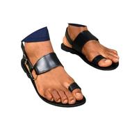 Sandali da Uomo in PU con Punta A Clip Sandali Piatti Correttore Alluce Infradito per Le Vacanze Estive All'Aperto sulla Spiaggia Pantofole Regolabile Casual Estivo