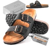 Sandali da uomo infradito in pelle Nobuk Bio anatomici comodi sughero naturale estivo traspirante antiscivolo zoccolo mules piscina pantofole spiaggia fibbie regolabili senza nichel EVA realizzate in