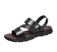 Sandali da uomo per camminare, estive, casual, da spiaggia, con cinturino posteriore regolabile, leggeri e traspiranti, calzature da esterno, Nero , 41 1/3 EU
