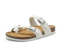 Sandali Da Uomo Per Esterni, Sandali Estivi Traspiranti Da Uomo Slip-on Per Alleviare L'alluce Valgo Con Cinturino Regolabile Con Fibbia In Metallo, Eleganti Infradito Ortopediche PU(White,41 EU)