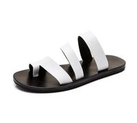 Sandali da Uomo Traspiranti Antiscivolo con Punta A Clip E Correttore per Alluce Valgo da Spiaggia, Eleganti Infradito Ortopediche Morbide Resistenti Aperte Spiaggia, per papà, Uomo(White,38 EU)