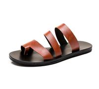 Sandali da Uomo Traspiranti Antiscivolo con Punta A Clip E Correttore per Alluce Valgo da Spiaggia, Eleganti Infradito Ortopediche Morbide Resistenti Aperte Spiaggia, per papà, Uomo(Brown,45 EU)