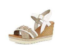 inblu Sandali Donna Catena e Cinturino Regolabile con Fibbia, Zeppa 8,5cm, Bianco, 38 EU