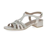 Sandali Donna Bianchi e Argento in Morbida Pelle Nappa Tacco Basso CAPRICE