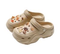 Sandali Donna-Breathable Platform Clogs for Women Men Unisex Slip On Comfortable Casual Shoes with Charm Accessories for Daily Wear all Seasons