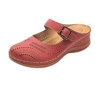 Sandali Donna Chiuse Davanti Eleganti Sabot Con Zeppa Comode Estive Ciabatte Traspirante Vintage Anziani Chiusi Sandali Camminare Gomma Bassi Zeppe Pantofole Moda Leggeri Slippers Piscina Spiaggia