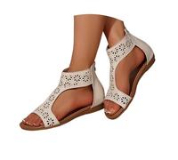 Sandali Donna Comodi E Resistenti Sandali Romani Antiscivolo Senza Tacco Vintage Ciabattine con Memory Foam Da Spiaggia