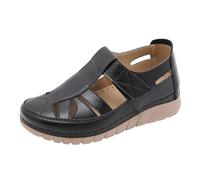 Sandali Donna Comodi Sandalo Gioiello Cerimonia Scarpe casual da spiaggia per sandali da spiaggia con zeppa piatta donna alla ScarpaElegante Scarpe Estive Comode (Black, 40)