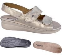 Sandali Donna con Plantare Estraibile Anatomico, Suola Flessibile, Calzata Personalizzabile, Flex'is RE81, 100% Made in Italy (Platino, Sistema Taglie Calzature EU, Adulto, Numero, Media, 37)