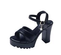 Sandali Donna con Plateau e Tacco Largo Strass Tacchi Alti Scarpe da Sposa Estive con Tacco Ciabatte Scarpe Ballo Salsa da Sala High Heels Sandals