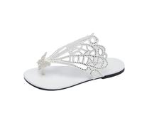 Sandali Donna con Strass e Farfalla, Infradito Eleganti per Uso Estivo, Modello con Dettagli Luminosi, Adatti per Occasioni Informali e Look Moda Estivi per Chi Vuole Aggiungere Un Tocco
