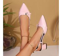 Sandali donna con tacco a rocchetto a punta, eleganti tacchi alti borgogna CN36,CN37,CN38,CN39,CN40,CN41,CN42Poliuretano