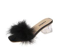 Sandali Donna Con Tacco Largo Eleganti - Mule Estive Con Punta Aperta
