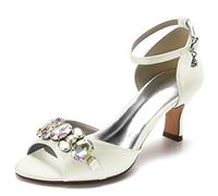 Sandali Donna con Tacco, Tacchi Alti delle Donne, Sandali con Tacco Donna Estive, Sandali Aperti con Tacco 6.5cm e Fibbia, Scarpe da Festa con Tacco Alto,H,41