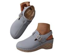Sandali Donna Con Zeppa Eleganti Sandali Comode Estive Chiuse Davanti Sabot Moda Casual Trekking Comodi Ciabatte Infermiere Chiusi Bassi Zeppe Pantofole Ortopedici Leggeri Slippers Mare Piscina