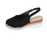 Sandali Donna Con Zeppa Zeppe Estive Neri Comodi Sandali Estivi da Donna Con Tacco a Spillo Fondo Spesso e Romani in Colori Chiusi Davanti Scarpe Zeppa (Dark Gray 40)
