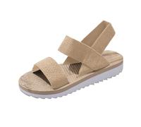 Sandali Donna Estate Camminando Confortevole Ortopedico Scarpe Piattaforma Scratch Traspirante Punta Aperta Sandali Da Spiaggia, Cachi Chiaro 2, 37 EU