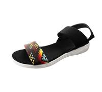 Sandali Donna Estate Camminando Confortevole Ortopedico Scarpe Piattaforma Scratch Traspirante Punta Aperta Sandali Da Spiaggia, Nero 7, 36 EU