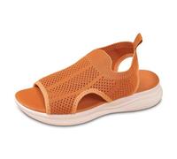 Sandali Donna Estate Confortevole Ortopedico Punta Aperta Casual Scarpe Antiscivolo Traspirante Sandali da Spiaggia Leger Boho Platform Sandals, Moda Estate 2025 Donne, arancione, 37 EU
