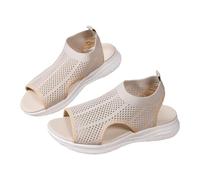 Sandali Donna Estate Confortevole Ortopedico Punta Aperta Scarpe Antiscivolo Traspirante Casual Sandali da Spiaggia Leger Boho Platform Sandals, Moda Estate 2025 Donne, beige, 38 EU