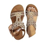Sandali Donna Estive 2025 Eleganti Comode Boho Infradito Bassi Con Strass Leggeri Estive Moda Piatti Sandali Con Zeppa Aperta Offerta Casual Gioiello Flip Flops Piscina Spiaggia Scarpe Ortopedici