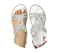 Sandali Donna Estive 2025 Eleganti Comode Boho Infradito Bassi Con Strass Leggeri Estive Moda Piatti Sandali Con Zeppa Aperta Offerta Casual Gioiello Flip Flops Piscina Spiaggia Scarpe Ortopedici