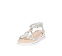 Sandali Donna Estive Comode Morbide con Strass e BrillantiniZeppe Aperte con Plantare Morbido 5cm Cinturino Elastico (Argento, Sistema Taglie Calzature EU, Adulto, Numero, Media, 41)