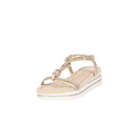 Sandali Donna Estive Comode Morbide con Strass e BrillantiniZeppe Aperte con Plantare Morbido 5cm Cinturino Elastico (Oro, Sistema Taglie Calzature EU, Adulto, Numero, Media, 38)