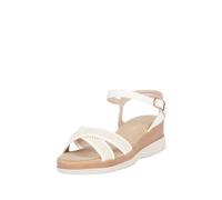 Sandali Donna Estive Comode Zeppa 5,5cm Scarpe Aperte Morbide Fascette Incrociate con Cinturino alla Caviglia e Plantare Morbido (Bianco, Sistema Taglie Calzature EU, Adulto, Numero, Media, 41)