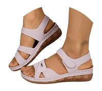 Sandali Donna Estive Con Zeppa Leggere Eleganti Sandali Con Plateau Aperta Sandalo Ortopedici Comode Moda Vintage Scarpe Camminare Cuoio Artificiale Casual Offerta Piscina Sandals Trekking Bassa