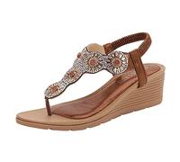 Sandali Donna Estive Eleganti Comode Bohemien Infradito Aperta Antiscivolo Estive Leggeri Ortopedici Offerta Sandali Con Zeppa Bassi Casual Moda Piatti Flip Flops Spiaggia Mare Sandalo Gioiello