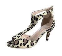 Sandali Donna Estive Eleganti con Tacco, Scarpe Estive Comode Elegante, Sandali Cerimonia con Cinturino alla Caviglia, Heeled Sandal con Cerniera sul Tacco Posteriore, Sandalo Tacchi Sposa Tango Latin
