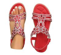 Sandali Donna Estive Eleganti Piatto Comodi - Sandali Donna Schiava Basse | slip on facili da mettere Sandalo con strass stile bohémien Scarpe Leggeri e Comodi Sandalo alla moda per vacanza