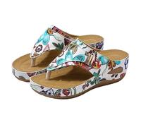 sandali donna estive eleganti,sandali con zeppa,Women's Open Toe Summer New Casual Fashion Fish Mouth In The Heel Thick Bottom Slope With Slippers Pantofole Stelle (Beige, 39)