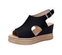 Sandali Donna Estive Espadrillas Donna Zeppa Con Plateau Estivi Ciabatta Elegante Estiva Sandalo Eleganti Pelle Tacco Basso Scarpe Elastico Memory Foam Comodi Ciabatte 38 Slingback Basse Bassi Zeppe