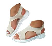 Sandali Donna Estive Ortopediche 2025 Elegante Comodi Sandali Bassi Mesh Traspirante Pianta Larga Casual Leggero Sandalo Sportivo Trekking Lavabili Scarpe Estivi Aperta Antiscivolo Morbida Gomma Suola