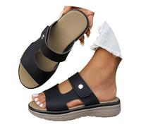 Sandali Donna estive ortopedici Plantare Estraibile, Ciabatte Eleganti Perle Strass Oro Zeppa Bassa Cinturino Caviglia Antiscivolo, Comodi Mare Festa Matrimonio Domna Dinna