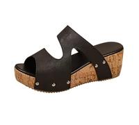 Sandali Donna estive ortopedici Plantare Estraibile, Ciabatte Eleganti Perle Strass Oro Zeppa Bassa Cinturino Caviglia Antiscivolo, Comodi Mare Festa Matrimonio Domna Dinna