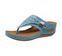 Sandali Donna estive ortopedici Plantare Estraibile, Ciabatte Eleganti Perle Strass Oro Zeppa Bassa Cinturino Caviglia Antiscivolo, Traspiranti Comodi Mare Festa Lavoro Domna Dinna