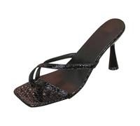 sandali donna estive,sandali sportivi donna, estivi da con tacco, nuovi e popolari, stile retrò e con una sola Scarpe Principessa 25 (Black, 43)