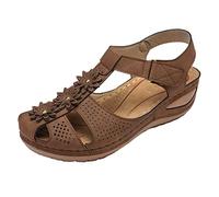 Sandali Donna Estive, Sandali Sportivi Piatti Donna, Scarpe Donna Eleganti e Casual, Sandali da Trekking con Velcro, Cinturino Alla Caviglia Sandali, per Sandali da Trekking Comodi e Casual a Spiaggia
