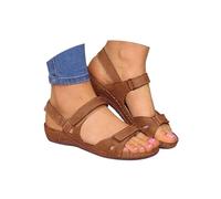 Sandali Donna Estive Zeppa Leggere Ortopedici Sandali Aperta Bassa Scarpe Comode Eleganti Moda Offerta Sandals Da Passeggio Sportive Cuoio Artificiale Vintage Mare Sandalo Antiscivolo Con Plateau