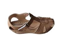 Sandali Donna Estive Zeppa Scarpe Comode e Morbide Sandali da Donna con Punta e Caviglia Comodi da Ragazza Scarpe con Suola Morbida Estivi Comode (Brown 39)