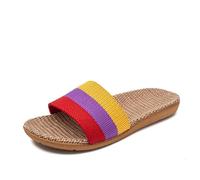 Sandali Donna Estivi, Sandali Eleganti Donna Pantofole estive da donna in lino, sandali piatti, scarpe leggere EVA for, pantofole casual(Yellow,42-43)