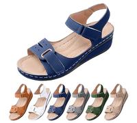 Sandali Donna Estivi Sandali Ortopedici Donna Estivi Eleganti Con Punta Aperta E Zeppa Antiscivolo Plantare Estraibile E Supporto Arch Fit Cinturino Alla Caviglia Comodi Trekking Blu 41