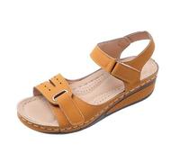 Sandali Donna Estivi Sandali Ortopedici Donna Estivi Eleganti Con Punta Aperta E Zeppa Antiscivolo Plantare Estraibile E Supporto Arch Fit Cinturino Alla Caviglia Comodi Trekking Marrone 41
