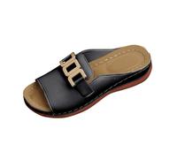 Sandali Donna Estivi Vendita, Ecopelle Ciabatte Donna Ortopediche Moda Leggere Sandalo Comode Supporto Arco Sandaletti con Punta Aperta Pantofole Antiscivolo Gomma Suole Scarpe Spiaggia Slippers