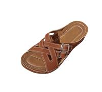 Sandali Donna Estivi Vendita, Sandalo Donna in Ecopelle con Zeppa e Cinturno Regolabile Ciabatte Estive Comode Platform Pantofole Eleganti Plateau Scarpe con Tacco Wedges per Spiaggia Camminare