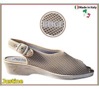 Sandali Donna in Tessuto Comodi Zeppa Ortopedici con Cinturino Justine 800